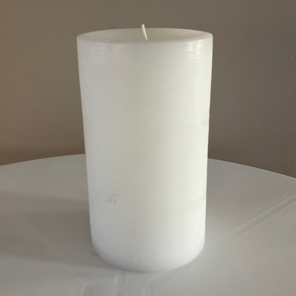 Pillar Candle white unscented by Threshold 4 x 7 NWOT